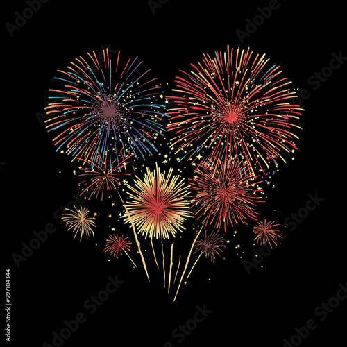 Golden firework on black
