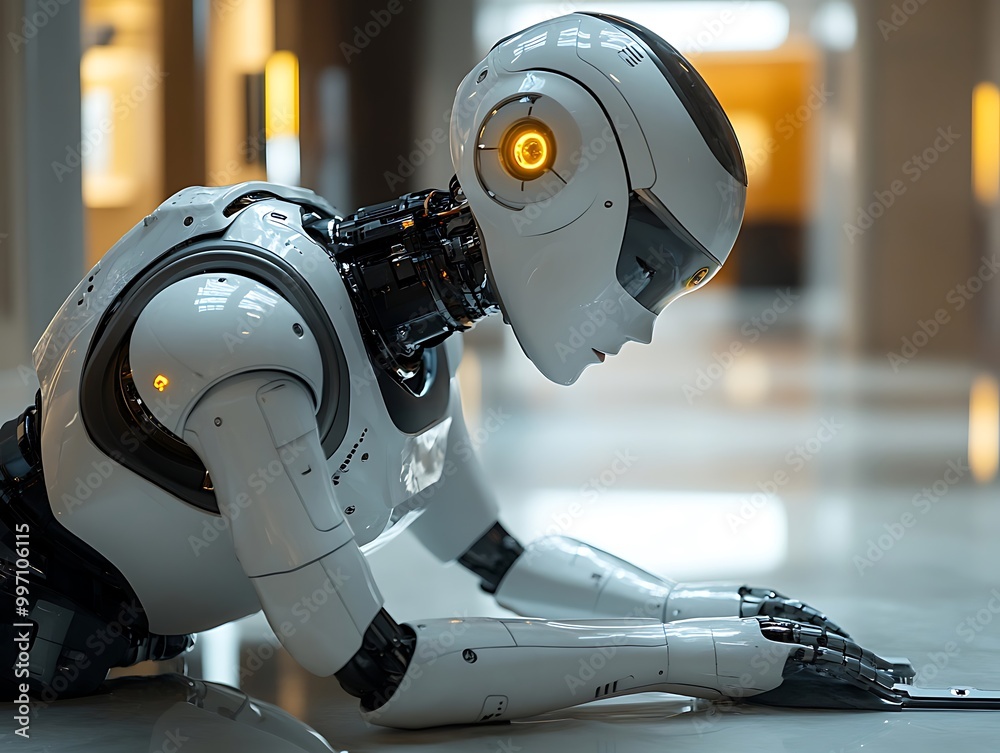 Fototapeta premium Futuristic Robot Design: A Glimpse into the Future of Artificial Intelligence