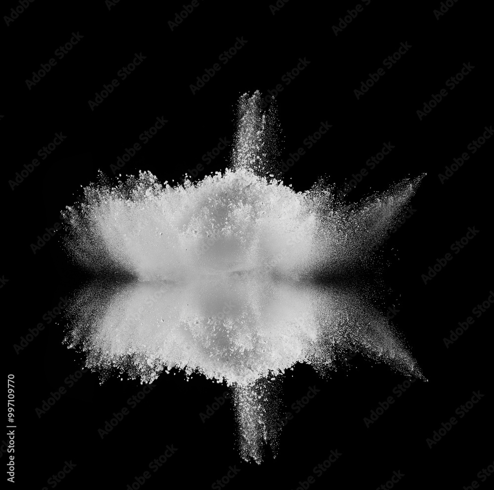 Foto smoke  powder explosion air background shape black