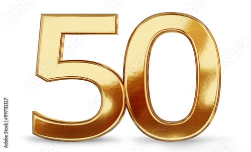 50 golden fifty symbol 3d-i...