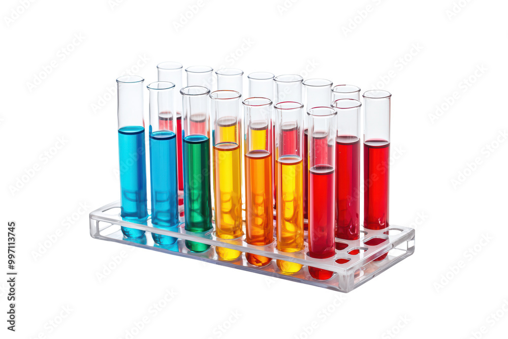 Colorful test tubes filled with liquids isolated on transparent background. Colorful test tubes filled with liquids isolated on transparent background.