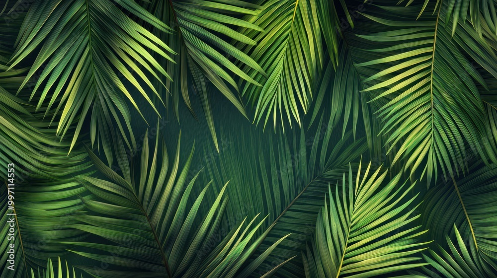 Tropical Palm Leaf Seamless Pattern Tropical Palm Leaf Seamless Pattern