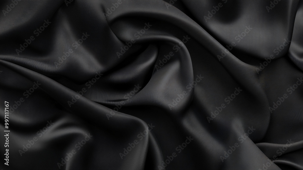 Fototapeta premium Abstract luxury black fabric cloth texture background.