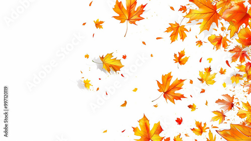 Wallpaper Mural Autumn-themed background with cascading orange and yellow leaves. Torontodigital.ca