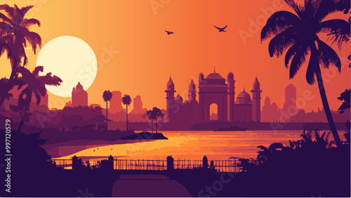 Mumbai Marvels A Cityscape at Sunset