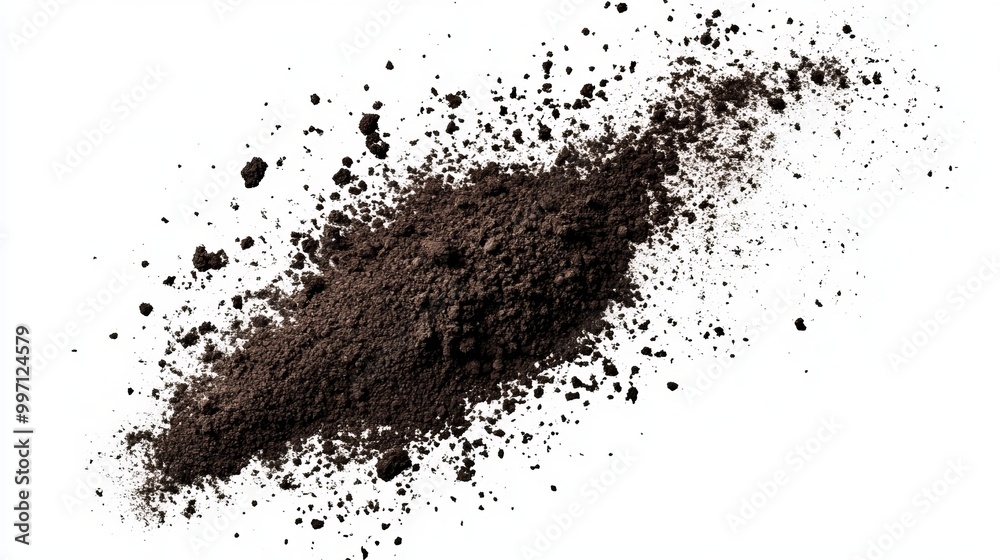 Dry soil explosion isolated on white background Dry soil explosion isolated on white background