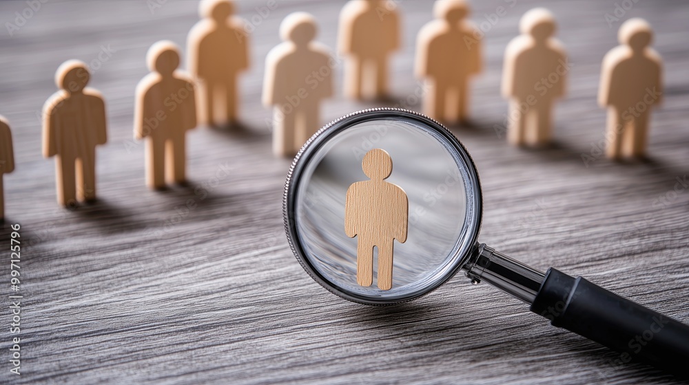 custom made wallpaper toronto digitalConceptual Image Representing Recruitment and Talent Search with Wooden Figures