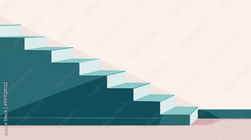 Plastic white ladder on a teal background. Illustration. Graphics. Plastic white ladder on a teal background. Illustration. Graphics.