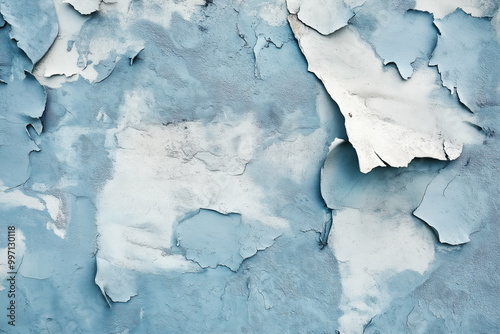 light blue vintage concrete wall with rough brush strokes and plaster, featuring a grungy, textured surface perfect for design. Generative AI