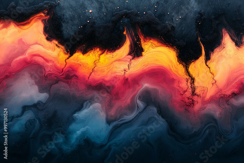 vibrant and colorful abstract art with dynamic liquid forms, creating a fluid and captivating visual experience. Generative AI