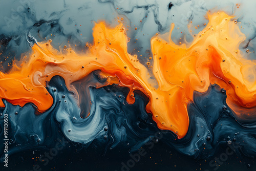 vibrant and colorful abstract art with dynamic liquid forms, creating a fluid and captivating visual experience. Generative AI