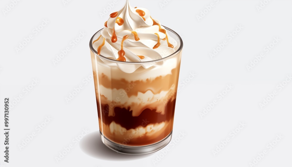 whipped cream with coffee in a glass whipped cream with coffee in a glass