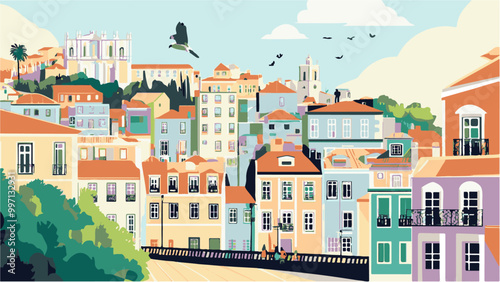 Lisbon Charm A Colorful Cityscape.ai