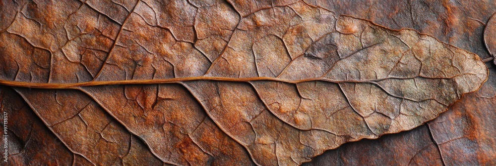 Dried leaf texture, with fine veins visible and a brittle, curled edge Dried leaf texture, with fine veins visible and a brittle, curled edge
