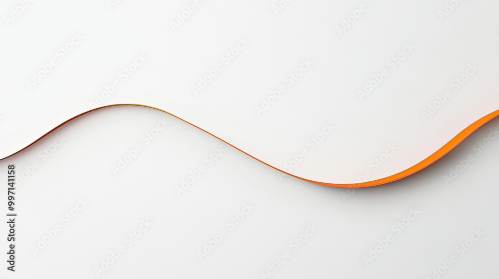 White Background with Thin, Curving orange Line and space for text or logos White Background with Thin, Curving orange Line and space for text or logos