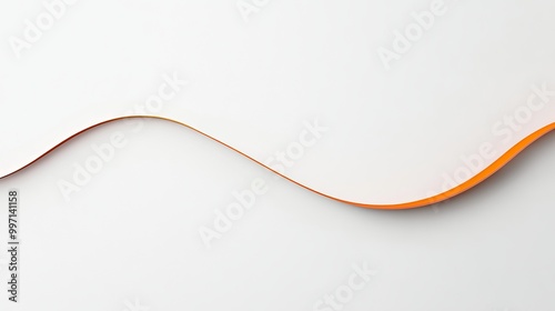 White Background with Thin, Curving orange Line and space for text or logos