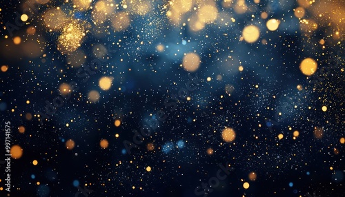 Festive dark blue and gold abstract background suitable for New Year or Christmas celebrations