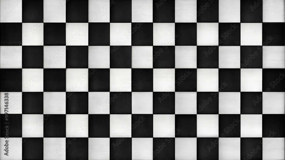 Fototapeta premium Checkerboard texture with alternating black and white squares for classic and timeless designs