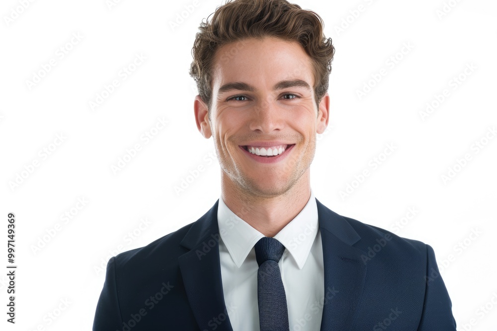 Confident man in formal suit smiling at camera portrait Confident man in formal suit smiling at camera portrait