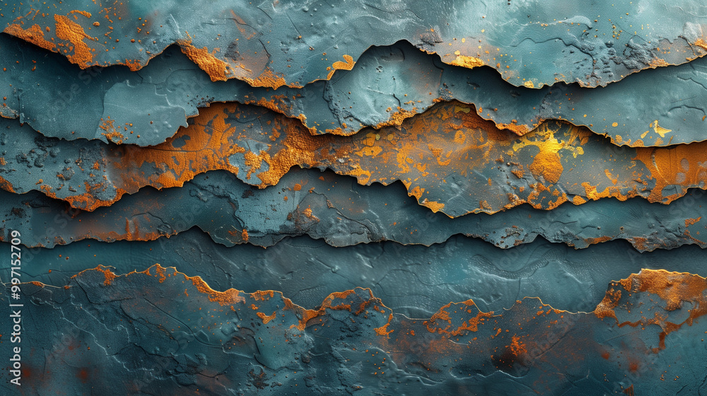 Obraz premium astarte.ai: Burnt Copper & Teal Layers