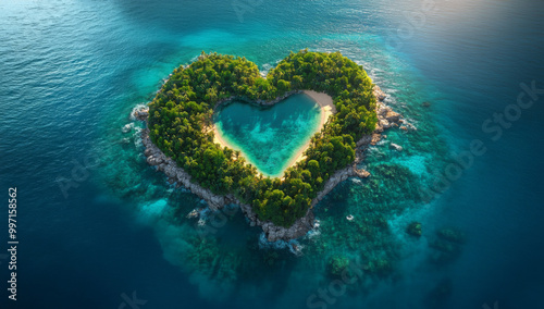 top view beautiful love island