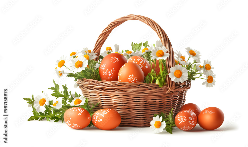 Easter Egg Basket with Flowers design Easter Egg Basket with Flowers design