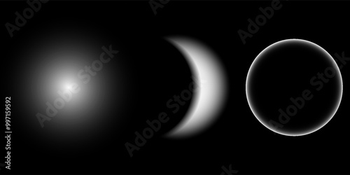 collage of the phases of lunar eclipse. vector