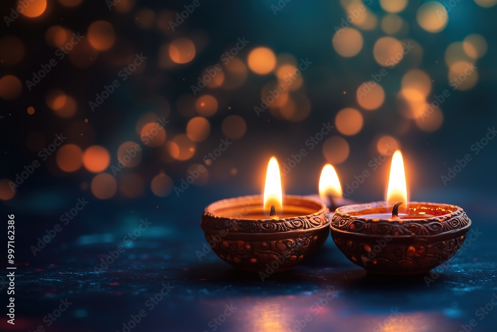 Diwali festival of lights tradition Diya oil lamps against Diwali festival of lights tradition Diya oil lamps against