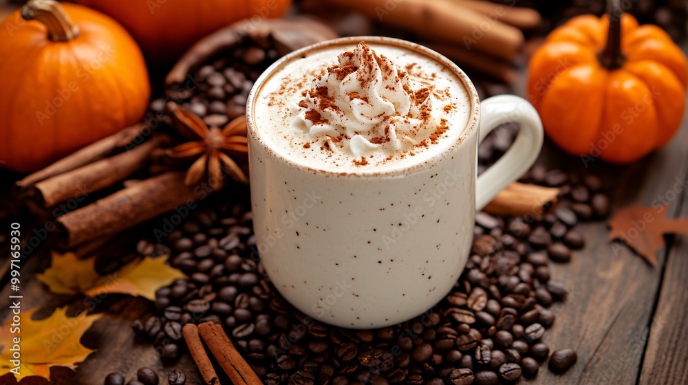 Cozy relaxing fall autumn coffee background Cozy relaxing fall autumn coffee background