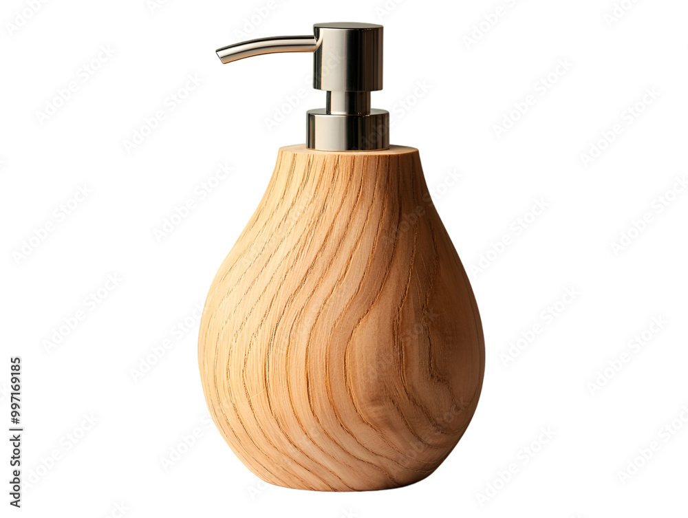 Obraz premium a wooden soap dispenser with a silver pump