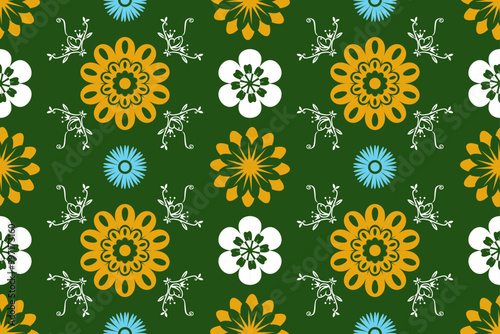 Seamless Floral Pattern with Daisies, a Vibrant Vector Illustration for Spring Wallpaper Design