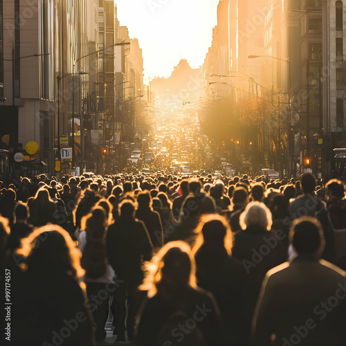 A road crowded with people in broad daylight