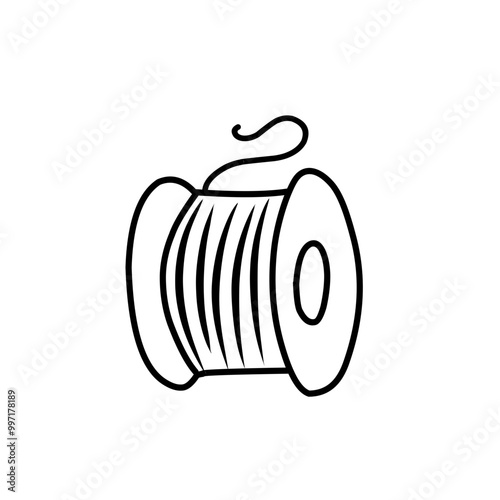 hand drawn thread spool