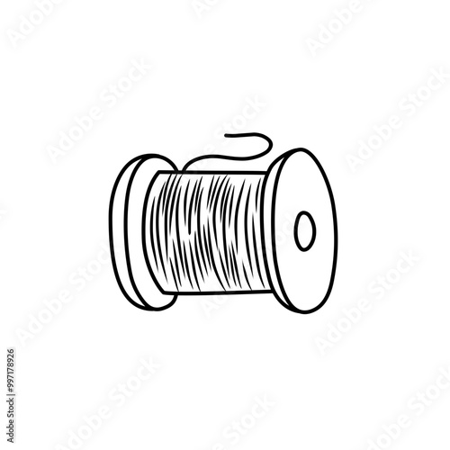 hand drawn thread spool