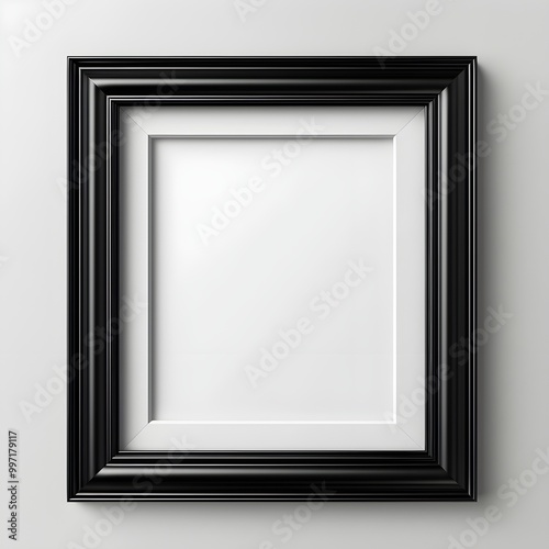 Black rectangular photo or picture frame template.
