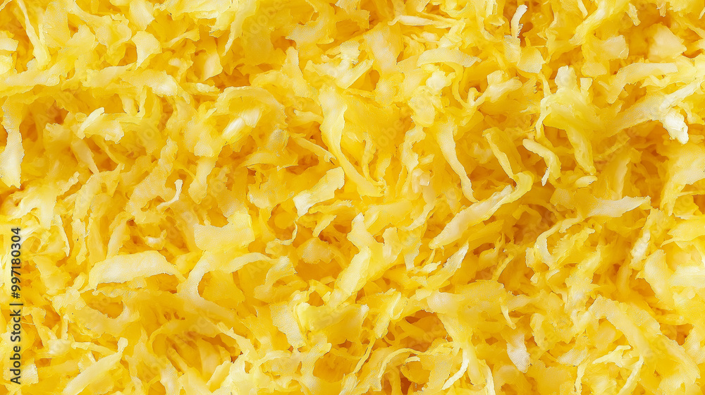 a close-up, top-down view of lemon zest spread across the entire frame, filling the image with its vibrant yellow color and finely grated texture a close-up, top-down view of lemon zest spread across the entire frame, filling the image with its vibrant yellow color and finely grated texture