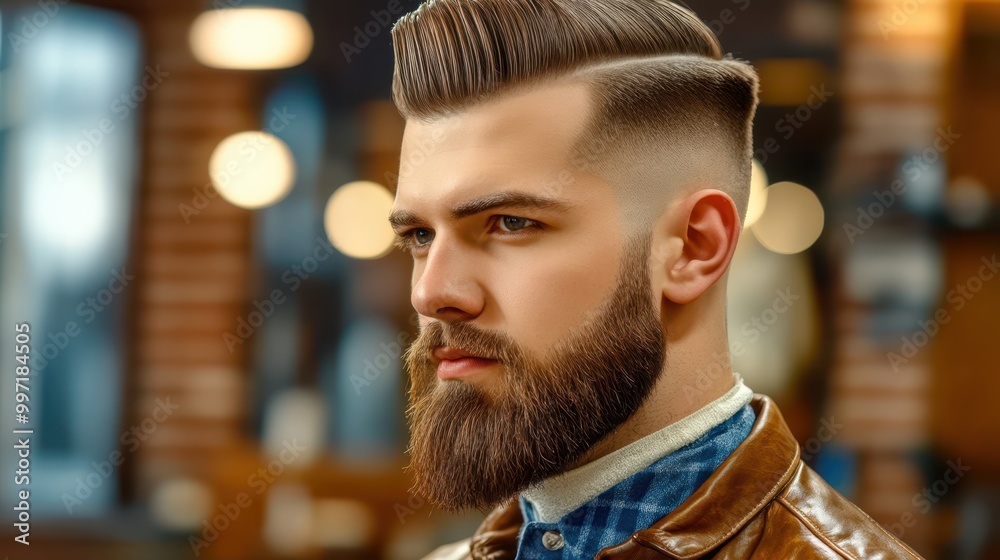 A close-up of a bearded man getting his beard trimmed by a barber, showcasing the art of grooming in a cozy barbershop. A close-up of a bearded man getting his beard trimmed by a barber, showcasing the art of grooming in a cozy barbershop.
