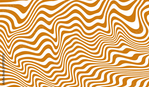 Vector Pattern with Wavy Salted Caramel. Abstract Swirl Bg. Splash and Wave Marble Texture of Candy, Chocolate, Syrup and Peanut Butter. Drip and Melt Background