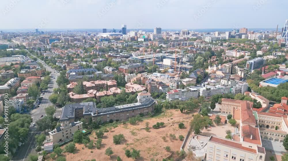 Aerial shot of residential area in Madrid, Spain Aerial shot of residential area in Madrid, Spain