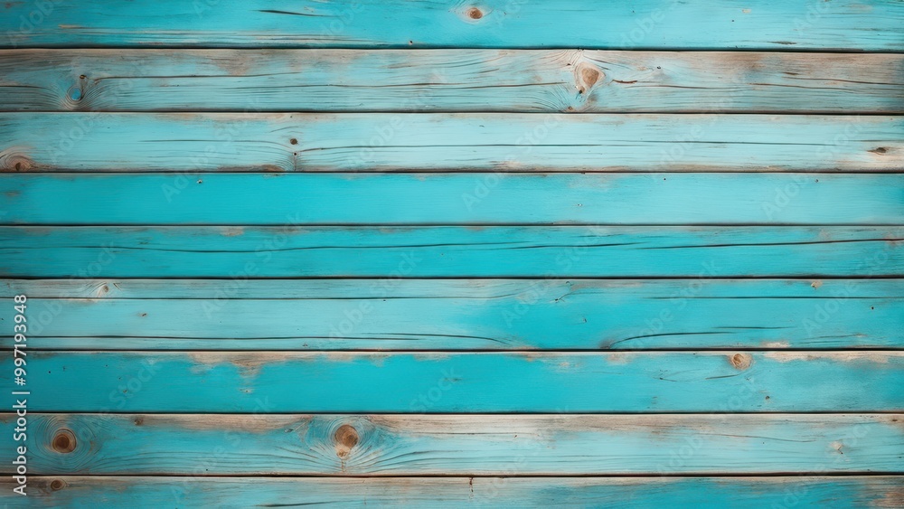 A textured wooden surface painted in a vibrant turquoise color. A textured wooden surface painted in a vibrant turquoise color.