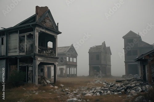 Foggy Urban Decay Exploration of Abandoned Buildings and Structures photo