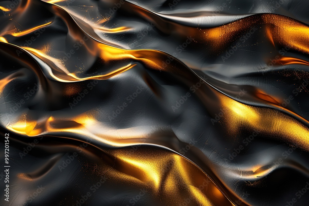 3D abstract wallpaper. Three-dimensional dark golden and black background. golden wallpaper. Black and gold background, 3D abstract wallpaper. Three-dimensional dark golden and black background. golden wallpaper. Black and gold background,