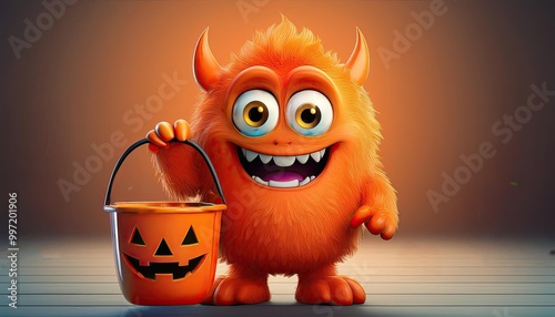 Cute Cartoon Orange Hallowe...