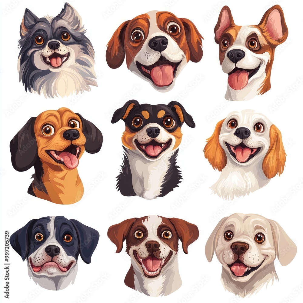 Obraz premium dog, animal, pet, group, isolated, puppy, cat, white, mammal, dogs, cute, chihuahua, pets, white background, breed, dachshund, studio, sitting, canine, purebred, domestic, brown, animals, terrier, col