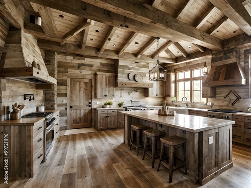 Obraz na płótnie Farmhouse and Rustic Interior Design Apartment House Home w salonie