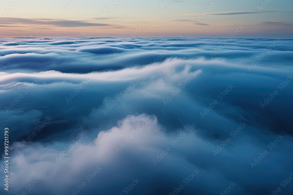 Cyan Mist Cloud Airy Flowing Lively Atmospheric Representation Cyan Mist Cloud Airy Flowing Lively Atmospheric Representation
