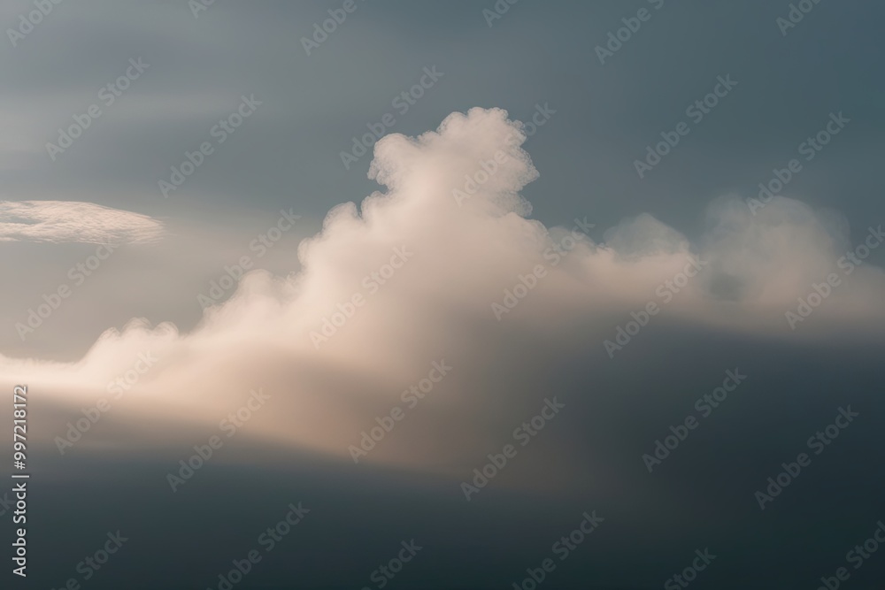 Ethereal White Fog Shape in Soft Cloudy Environment Ethereal White Fog Shape in Soft Cloudy Environment