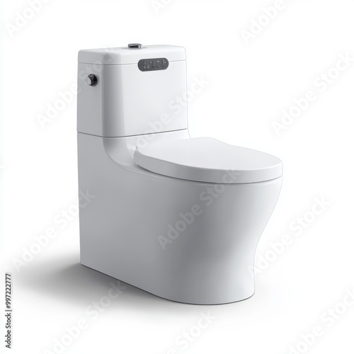 Modern Tankless Toilet on White Background