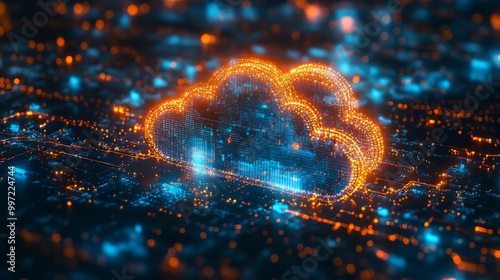 Wallpaper Mural Dynamic visual of multi-cloud data management and governance with cloud storage transfer. data migration. Ultra realistic. Photorealistic Torontodigital.ca