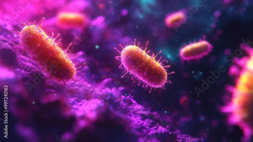 Anti Bacteria Microscopic battle between bacteria and antimicrobial agents in a commercial setting